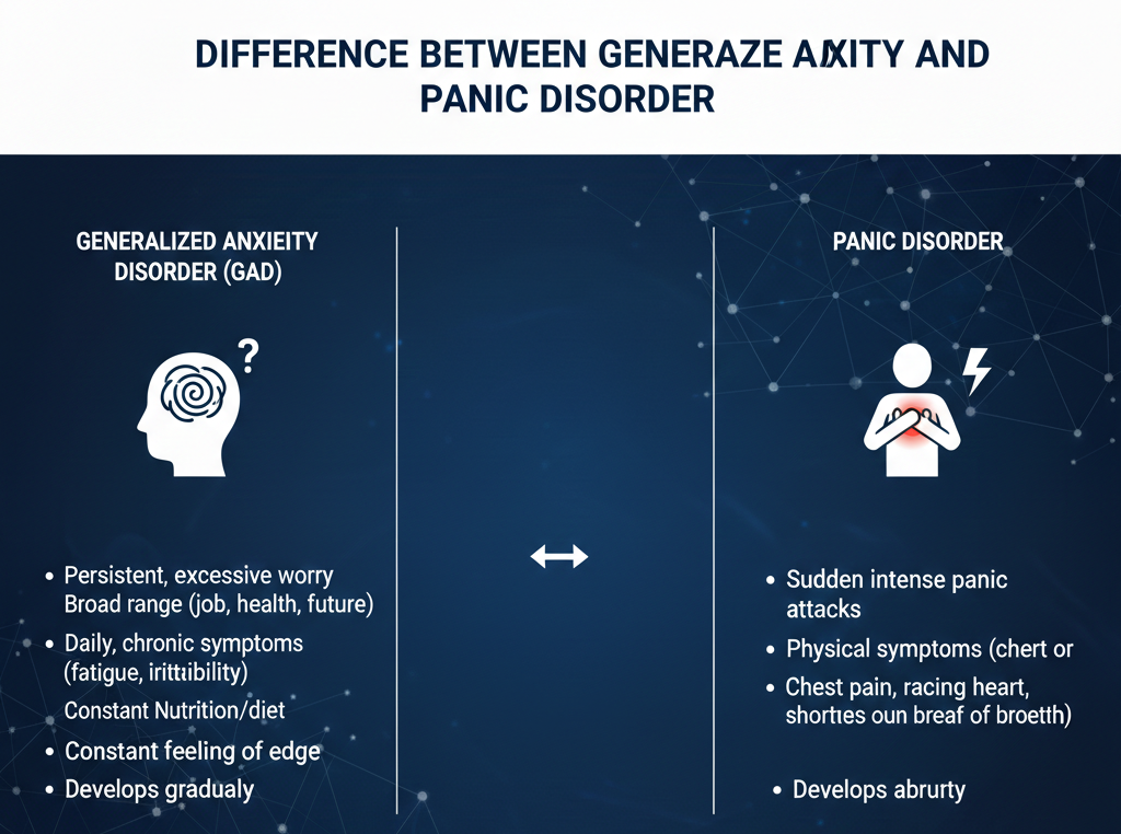 Difference Between Generalized Anxiety and Panic Disorder