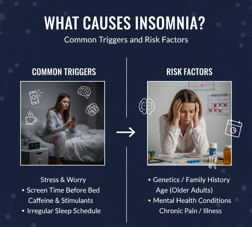 What Causes Insomnia - Common Triggers and Risk Factors